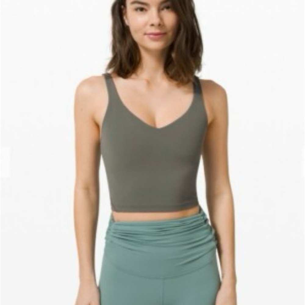 Lululemon Athletica Sage Green V-Neck Crop Top